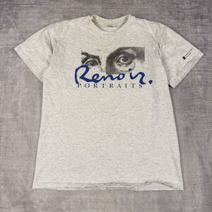 Renoir Shirt Mens Large Gray National Gallery Of Canada 90s Art Single Stitch